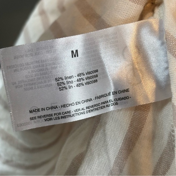 Sam Edelman Medium Linen Blend Emely Mini Cutout Stripe Dress White Tan - Picture 7 of 7